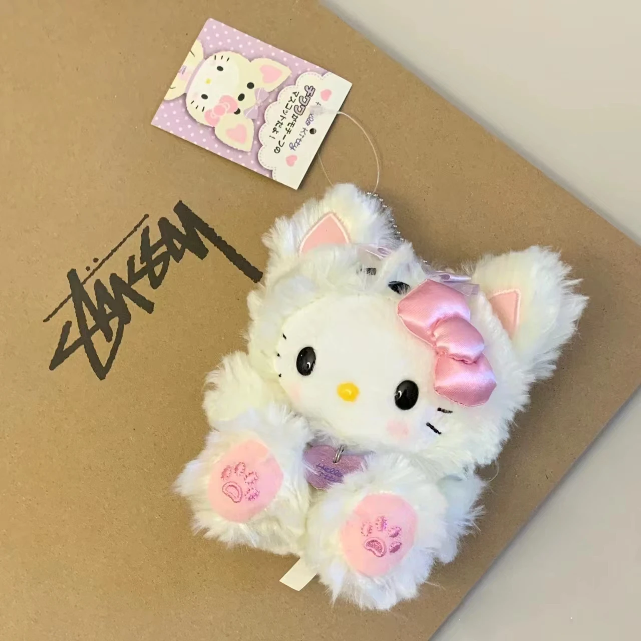 

New Sanrio Hello Kitty Girl Schoolbag Plush Pendant Keychnain Kawaii Decoration For Girl'S Christmas Gift Backpack Pendant