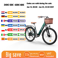 Cysum Cityrun Electric Bicycle 26'' Adult Men Women 250W Motor 25km/h E-Bike with 36V 10Ah Li-Battery Sports Cycling Vehicle