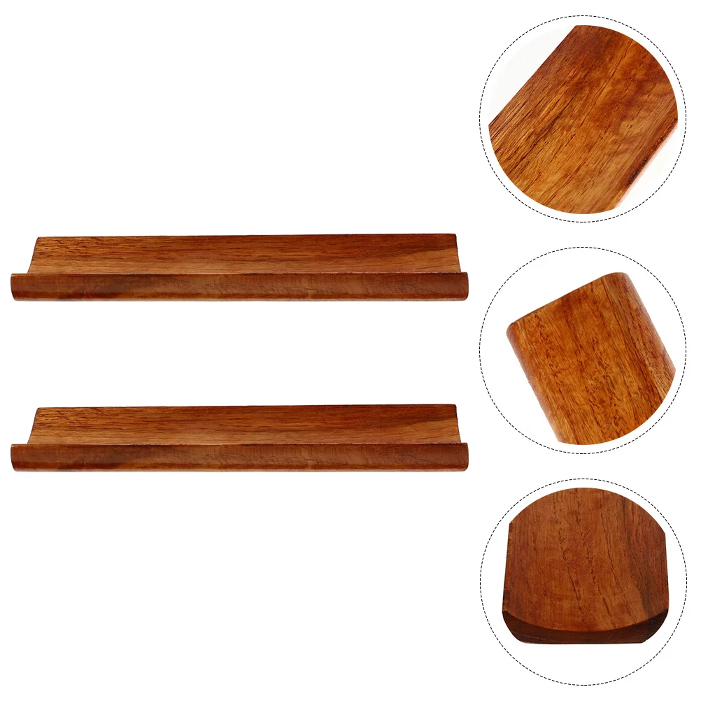 2 Pcs Sushi Counter Tray Wooden Plate Household Dessert Restaurant Serving Long Wear-resistant