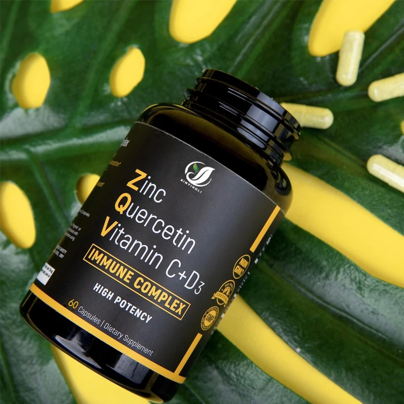 Zinc Quercetin 500mg High Efficiency Quercetin Zinc Supplement with Vitamin C, Vitamin D3, Bromelain Immune Support