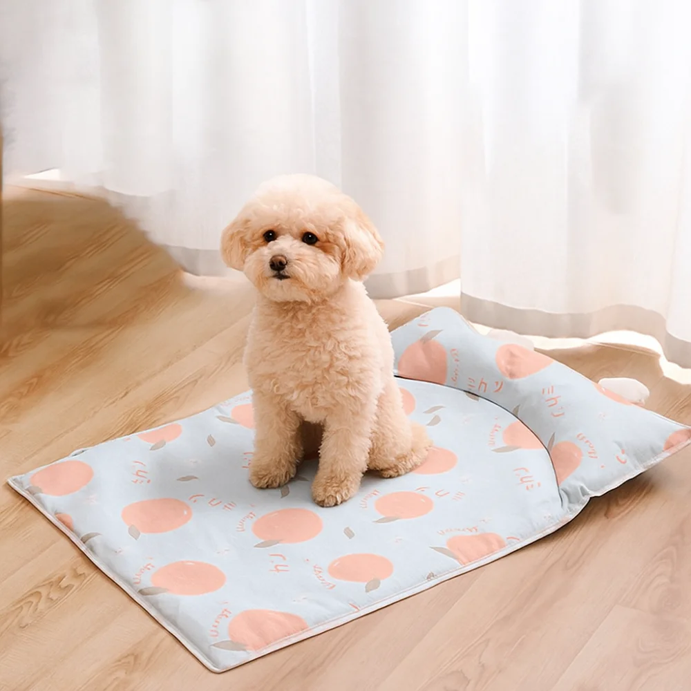 

Cute Cartoon Pattern Cooling Pet Mat Scratch Resistant Ice Silk Pet Cooling Pad Washable Breathable Summer Pet Mat Pet Supplies