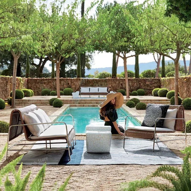 

Luxury Nordic Outdoor Sofas Balcony Creative Fashion Modern Garden Sofas Advanced Accent Furniture Arredo Giardino Lshysf
