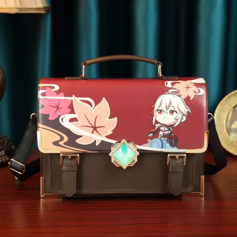 Imagem -06 - Genshin Impact Bolsa Cosplay Venti Xiao Kazuha jk Bolsa Estudantil pu Bolsa de Ombro Anime Itbag Messenger Bolsa Game Gift