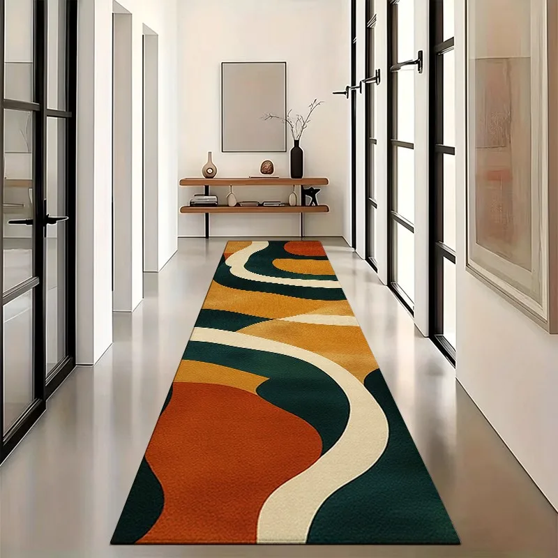 1 Piece Abstract Mid-Century Geometric Rug, Soft Comfortable All Season, Lightweight Easy Care, Ideal for Living Room, Bedroom, Entryway, Home Decor, Autumn Winter