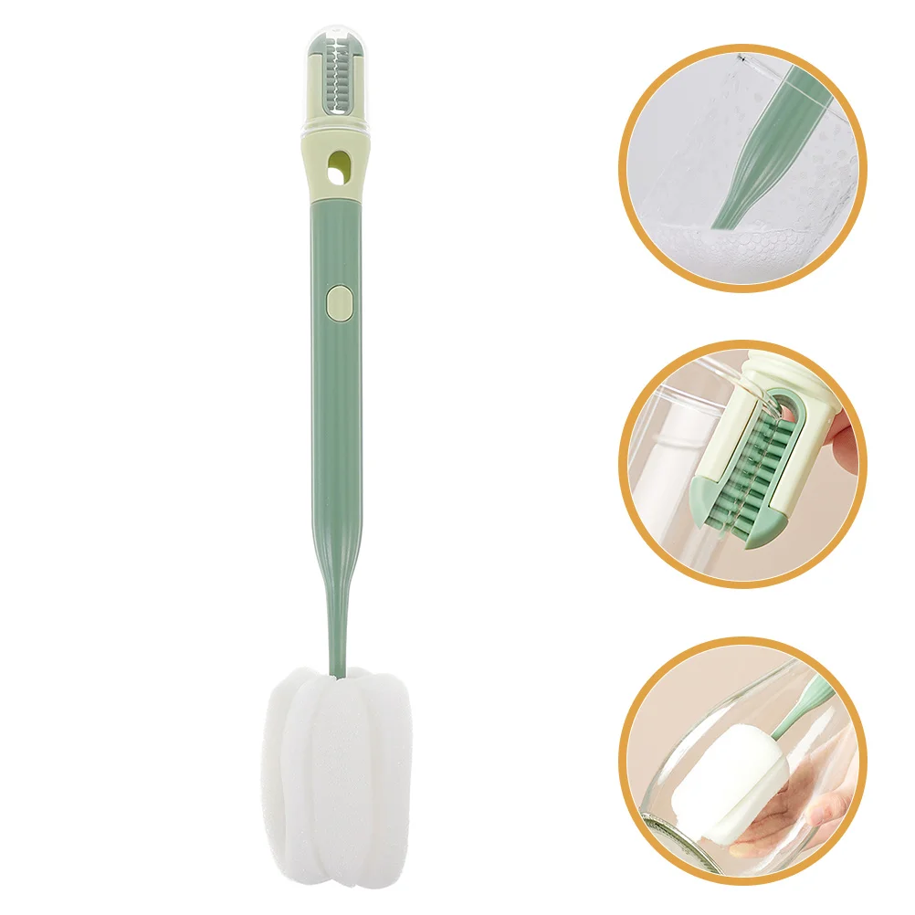 

Multifunctional Cleaning Cup Sponge Long Handle Coffee Baby Bottle Cleaner Glass Water Cups Sponge Bottle Brush With Long Handle