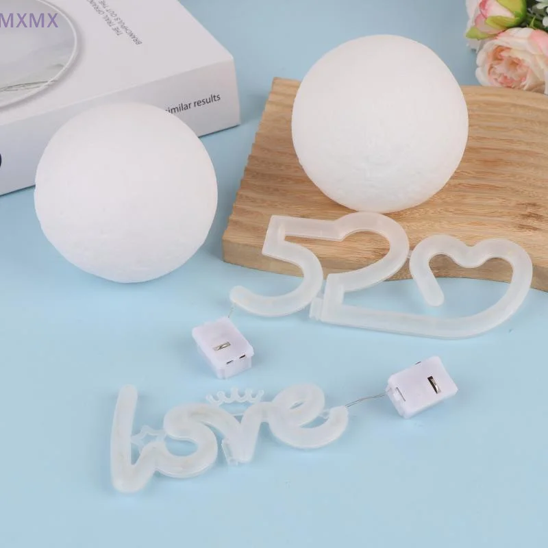 Romantico AMORE Lampada ambientale a forma di 520 Bianco/Bianco caldo Luce lunare Decorazione per anniversario di topper per torta di San Valentino
