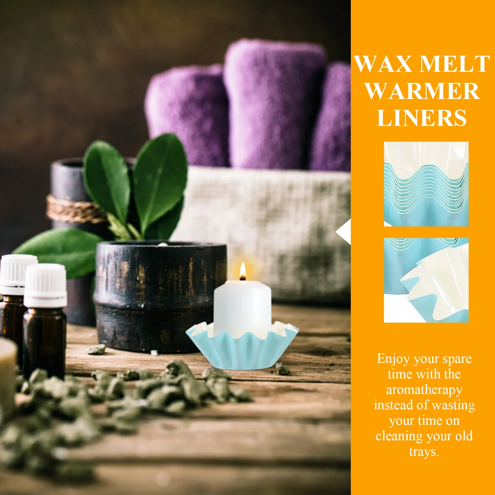 

50Pcs Wax Tray Heating Aromatherapy Leakproof Paper Liners Heat Resistant Wax Melt Warmer Aromatherapy Scent Heat Liners