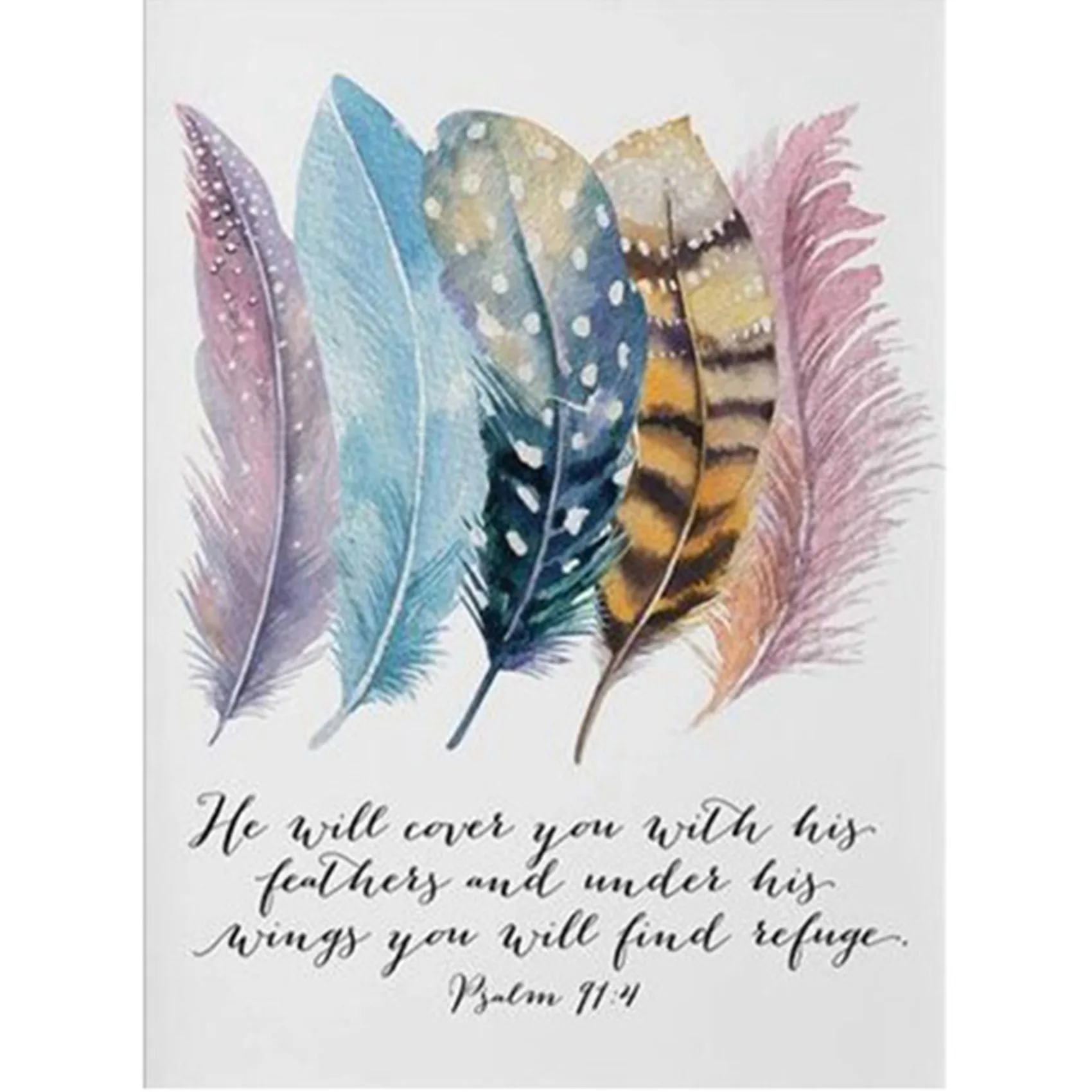 J1UL1N Diamond Embroidery Birds Feathers Scripture Christian Quotes Diamond Painting Cross Stitch Rhinestone Wall Art Home Decor