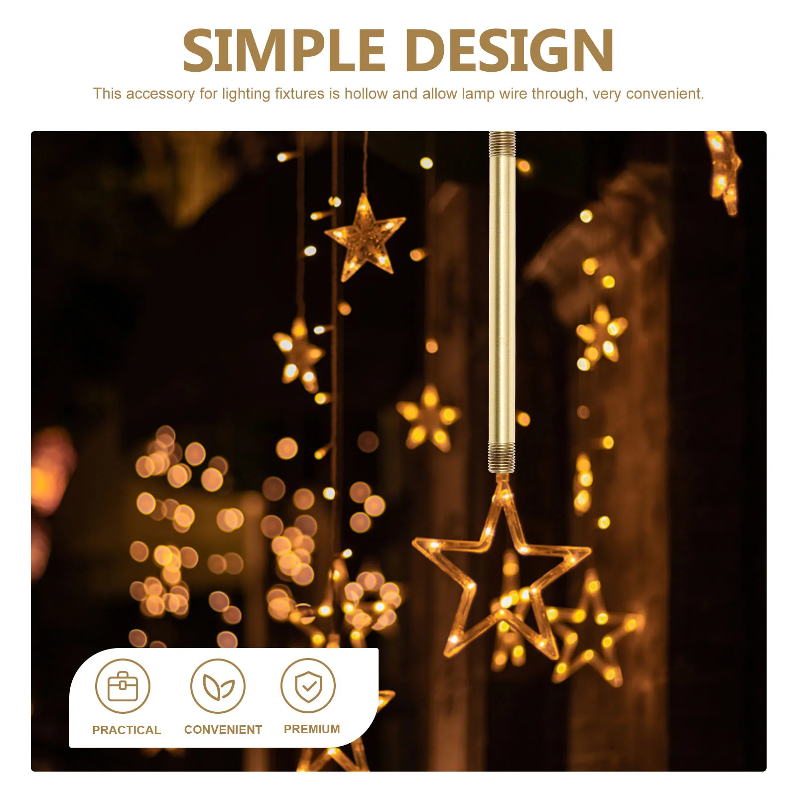 Kupfer Lampenschaft Gerade Leuchte Teil Hohl DIY Lampe Herstellung Vorbau Ersatz Beleuchtung Leuchte Downrods