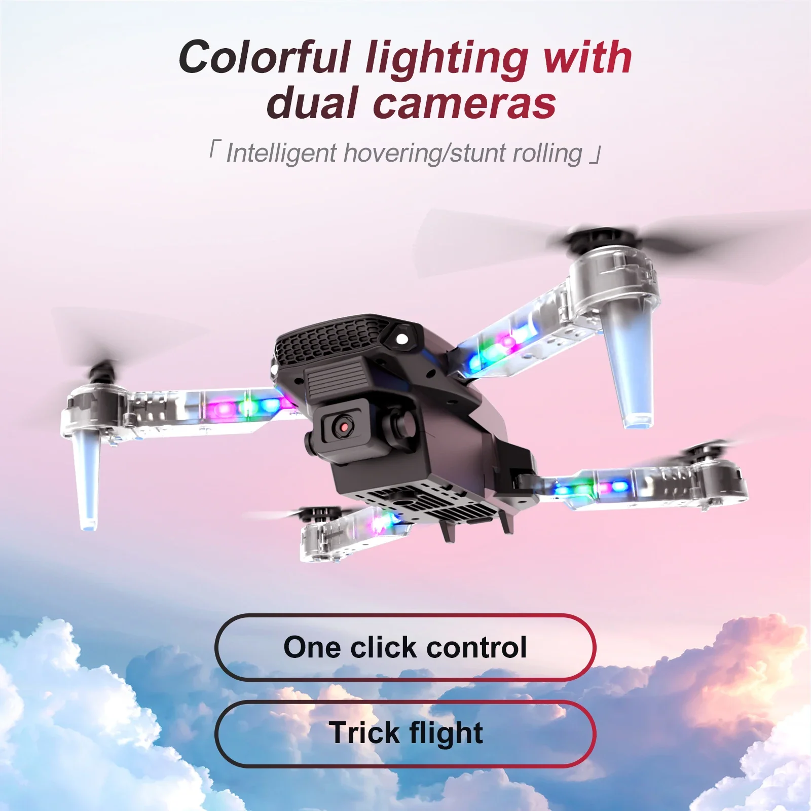 2024 E88D E99D RC Drone 4K Professinal Colorful Light With 1080P Wide Angle HD Camera WIFI FPV Quadcopter Height Hold Gift Toy