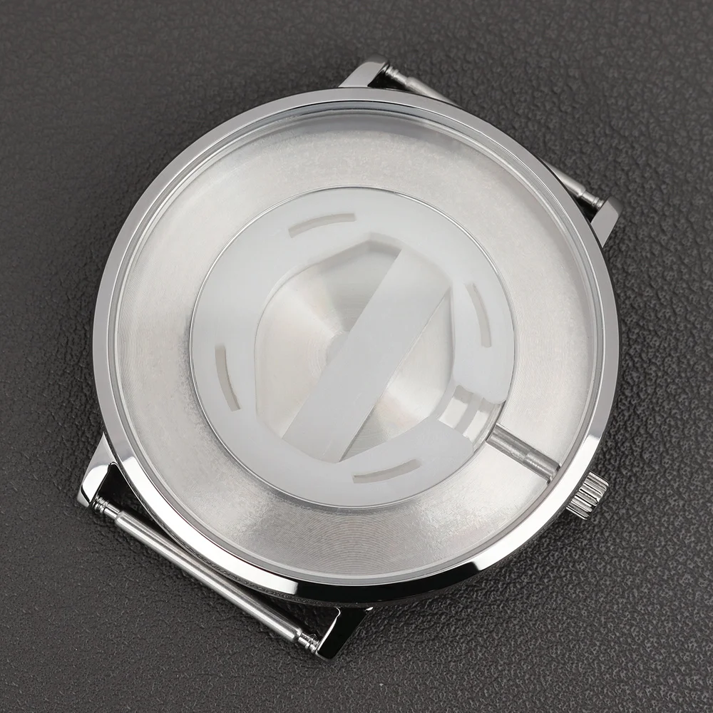 

40mm Stainless Steel Watch Casing Watches Accessories compatible for Miyota GL20 Quartz Movement Silver DIY Cases thin version