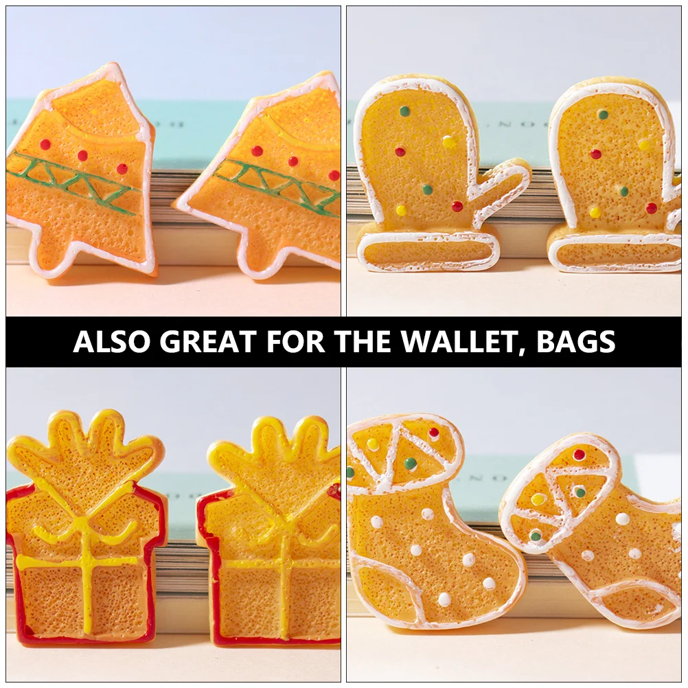 20 piezas imitación comida galleta Navidad Mini adornos funda de teléfono decoraciones accesorios teléfono Shell encantos regalo de vacaciones