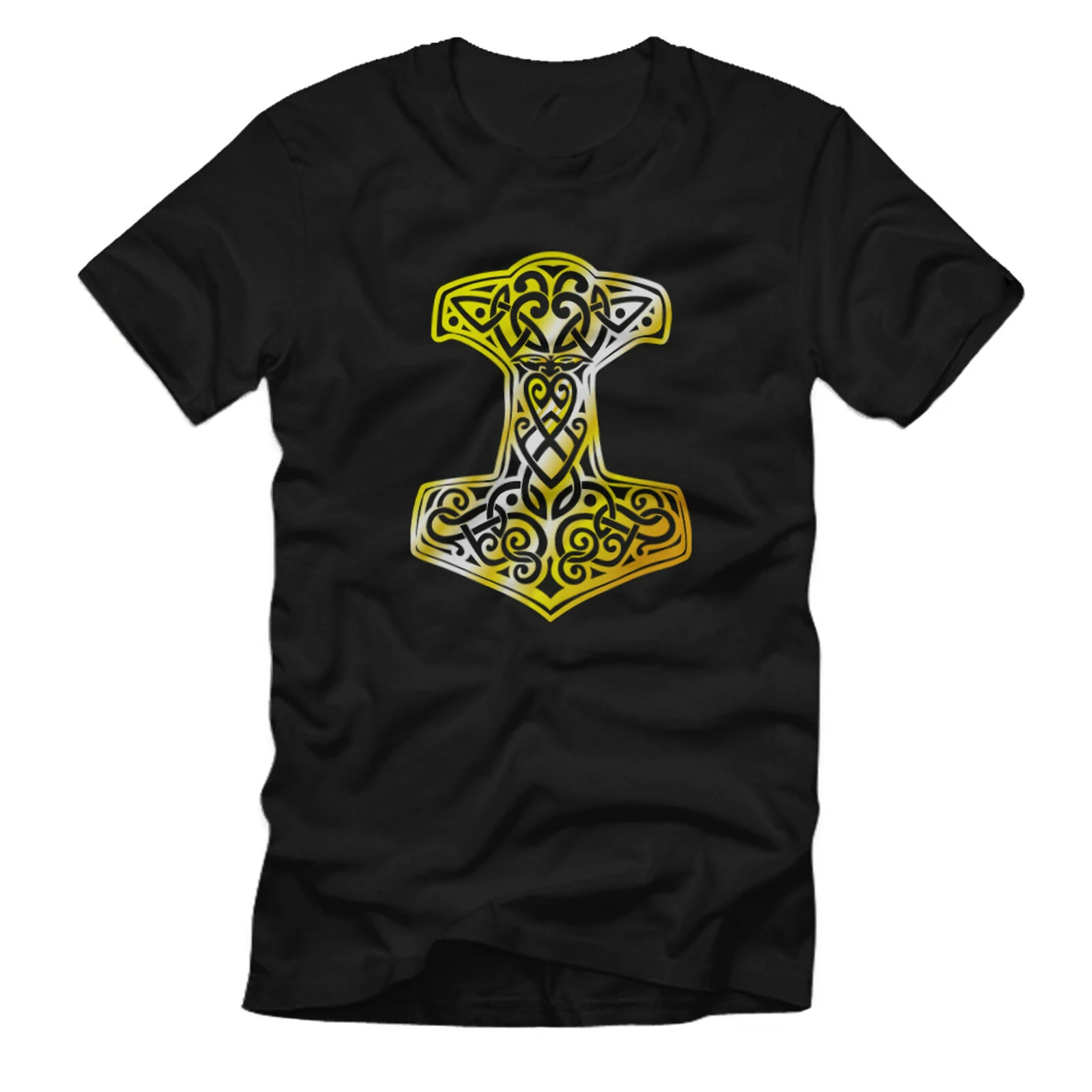 

Thorshammer Hammer Mjölnir Gold Odins Sohn - T Shirt Men's 100% Cotton Casual T-shirts Loose Top Size S-3XL