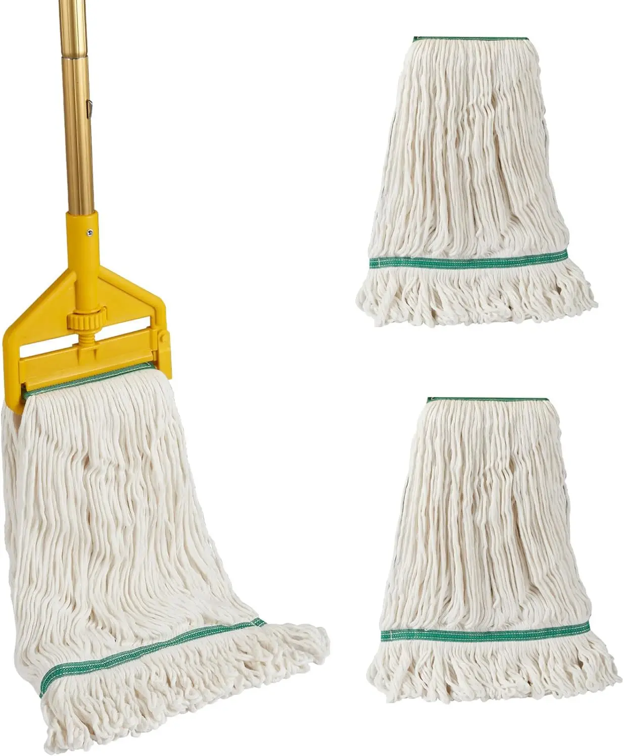 

Heavy Duty Commercial Mop with Extra Replacement Heads, 60" Long Handle for Floor Cleaning