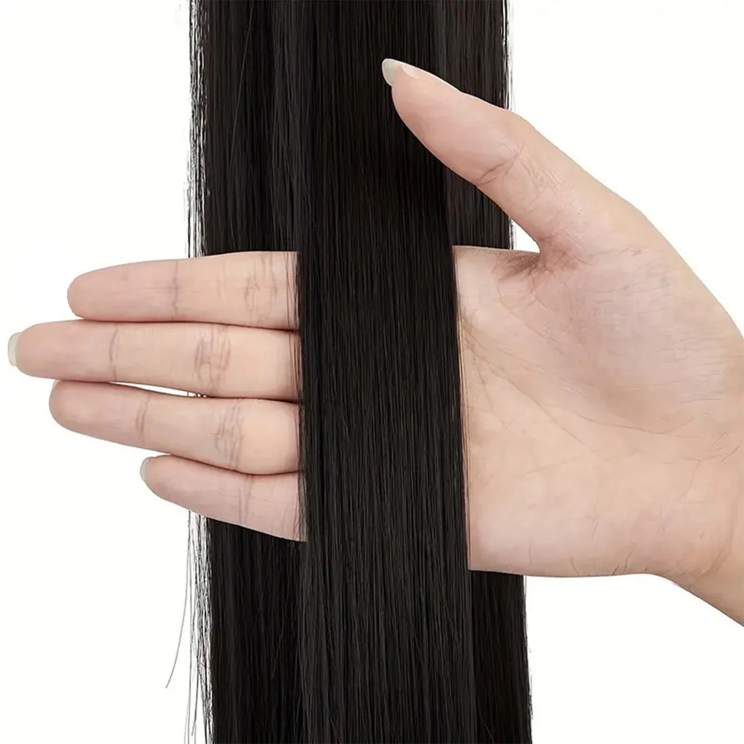 Estensione della coda di cavallo Avvolgente dritto Coda di cavallo Posticci per capelli umani Clip morbida naturale nell'estensione dei capelli Coda di cavallo per le donne