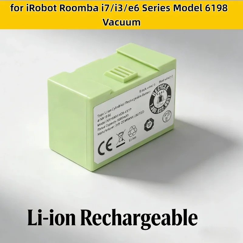 

14.4V 3500mAh Universal Li-ion Replacement Battery–for IRobot Roomba I7/i3/e6 Series Model 6198 3150Vacuum Cleaner High Capacity