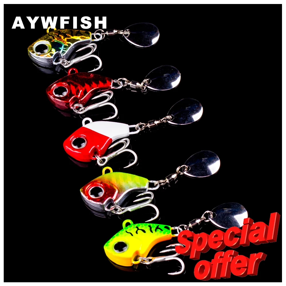 AYWFISH 1PCS Mini Metal VIB Bass Artificial Wobblers 7G / 10G / 13G / 20G Sinking Vibration Fishing Lures Spinner Special Offer