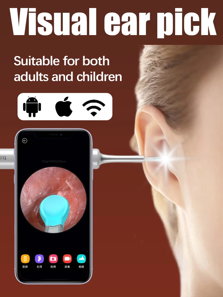 

Free shipping,Visual Ear Wax Cleaner Camera Safe Earwax Removal Endoscope with 5M Camera Ear Cleaning Tools Ear Care,Hot sale