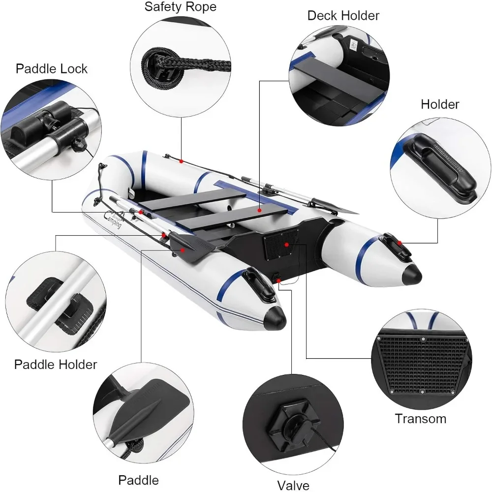 قارب هجوم مائي للبالغين بطول 10 أقدام من مادة PVC 330 كجم باللون الأبيض #4