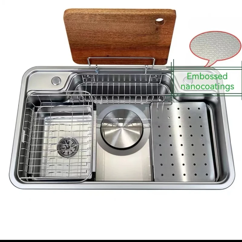 Kitchen sink Multi purpose large single sink including kitchen accessories stainless steel