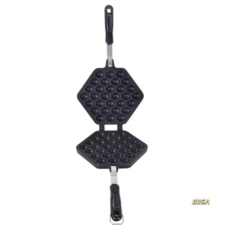 

1 PCS Egg Bubble Cake Baking Pan Mold Eggettes Iron Aluminum Hongkong Waffle Pan Mould Black