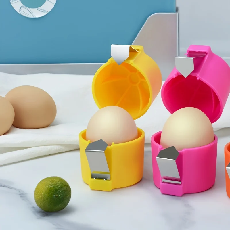 Heißer Verkauf Ei Topper Shell Cutter Beater Raw Ei Cracker Separator Filter Ei Opener Gelb/Orange/Rose rot küche Backen Werkzeuge