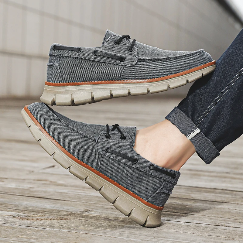 New Men Casual Shoes Slip on Canvas Loafers Comfortable Walking Flats for Man Dude Non Slip Soft Moccasins Sneakers Summer