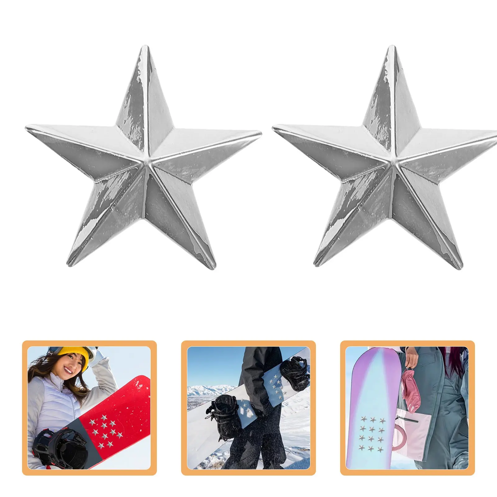 

20Pcs Snowboard Grip Pads Star Studs Metal Anti Slip Stomp Pad Lightweight Universal Fit for All Snowboards Snowboarding