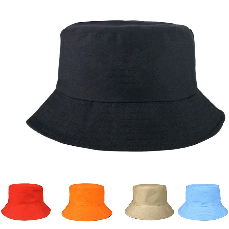 1Pc New Spring Summer Solid Color Parent-Child Fisherman Hat Children\'S Basin Hat Adult Fashion Flat Top Sun Visor Hat Wholesale