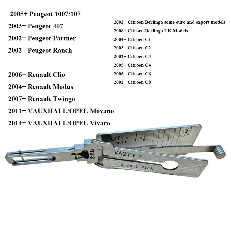 أدوات إصلاح Lishi 2in1 فك واختيار YH65/KW14-15/HON58R/CISA-5/NE66/NEW-SW5.7(2)/EW-SM3-SM5/HAVAL-2023 طقم السيارة باب مفتوح #5