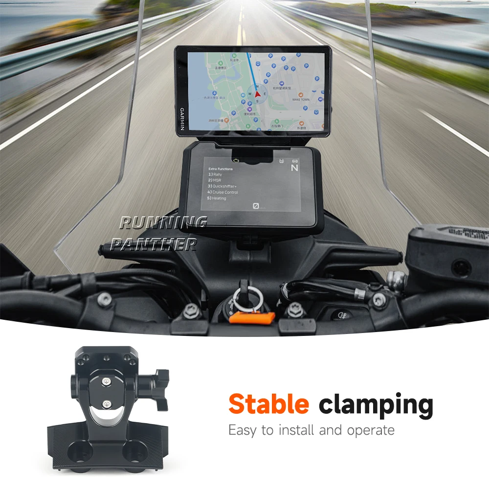 Suporte de navegação da motocicleta para 790, 890 Adventure, ADV 2023, 2024, Mount Cellphone, Phone, GPS, Extensão do guiador, Stand Holder