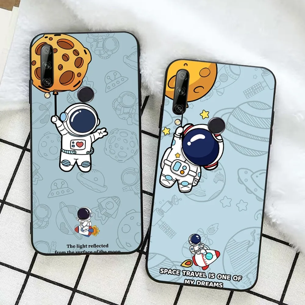 

Cute Cartoon Astronaut Star Space Phone Case For Huawei Honor 10 lite 9 20 7A 9X 30 50 60 70 pro plus Soft Silicone Cover