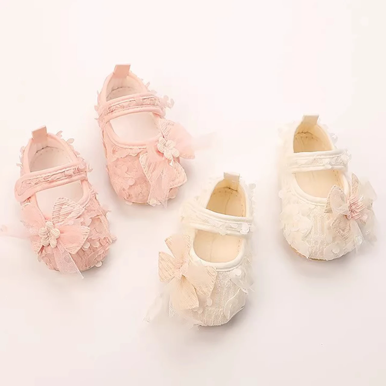 Princess Baby Shoes Petal-Pattern First Walking Shoe Spring Summer Soft-soled Cloth Shoes 0-2Year Kids Girl Non-Slip Indoor Sock