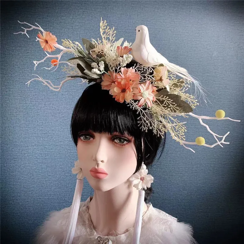 Forest Fairy Christmas Party Carnival Antlers Headband Accessories Dark Witch Tree Branches Exaggerated Headwear