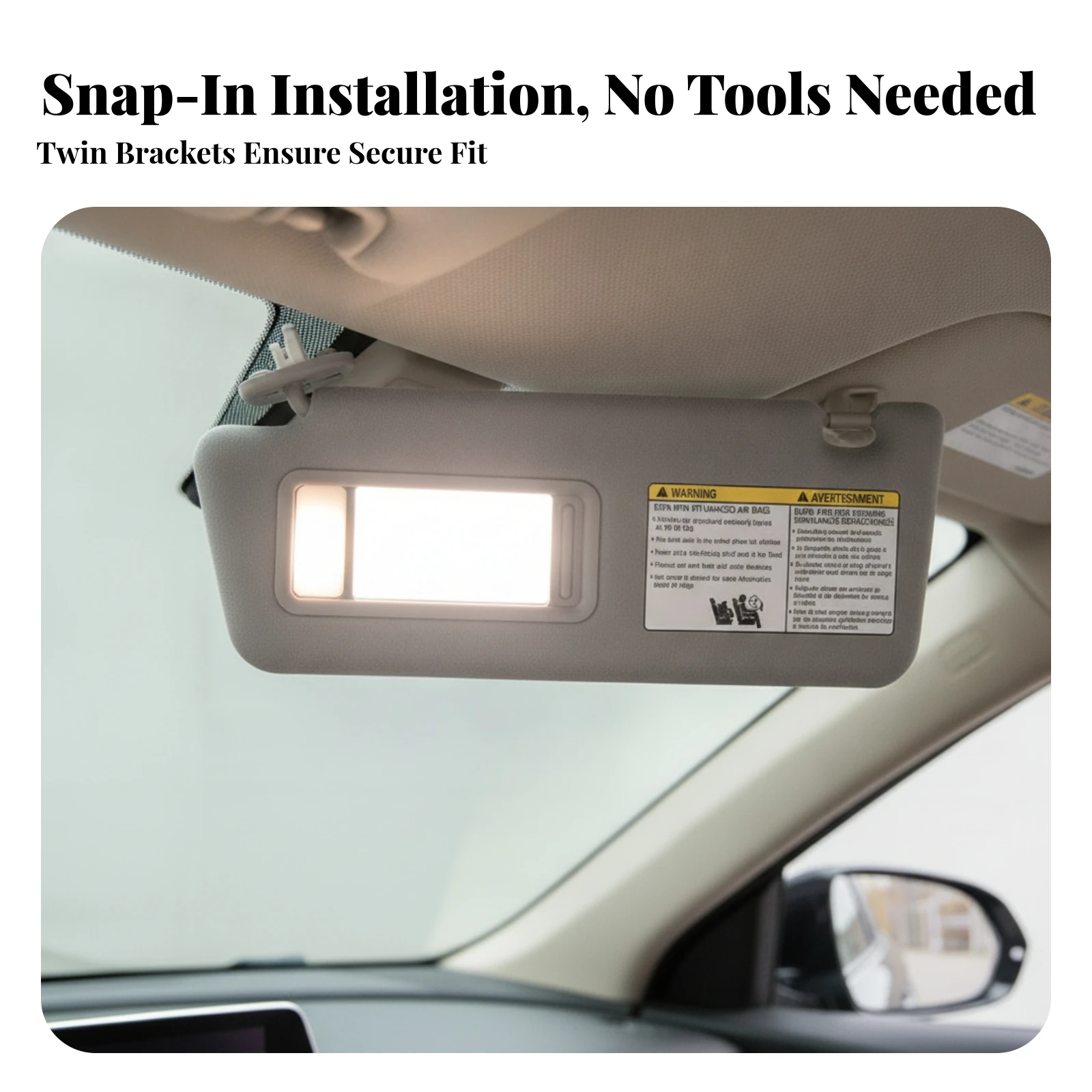 Replacement Sun Visor Driver Side Sun Visor with Mirror Car Accessory Textured Easy Installation for DIY Mechanics