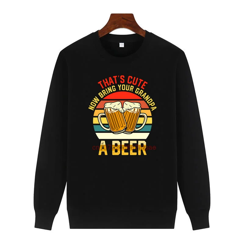 

Модный свитер с принтом, забавный ретро, винтажный пивной новый свитшот, зимний свитер, флисовый пуловер с круглым вырезом, мужская спортивная одежда