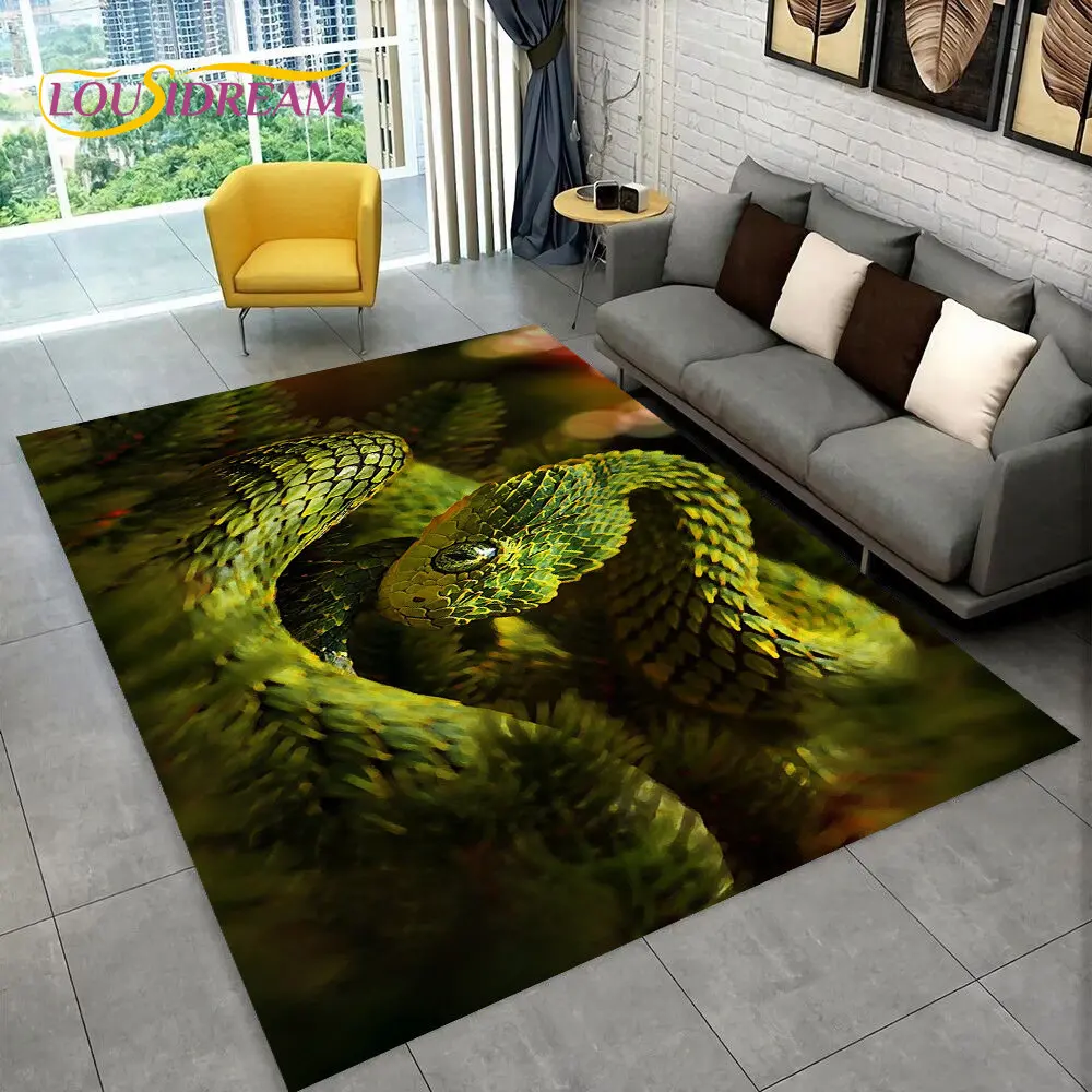 سجادة ثلاثية الأبعاد على شكل ثعبان رهيب على الطراز القوطي ، سجادة لغرفة المعيشة في المنزل أريكة غرفة النوم ممسحة ديكور المطبخ ، حصيرة أرضية غير قابلة للانزلاق للأطفال