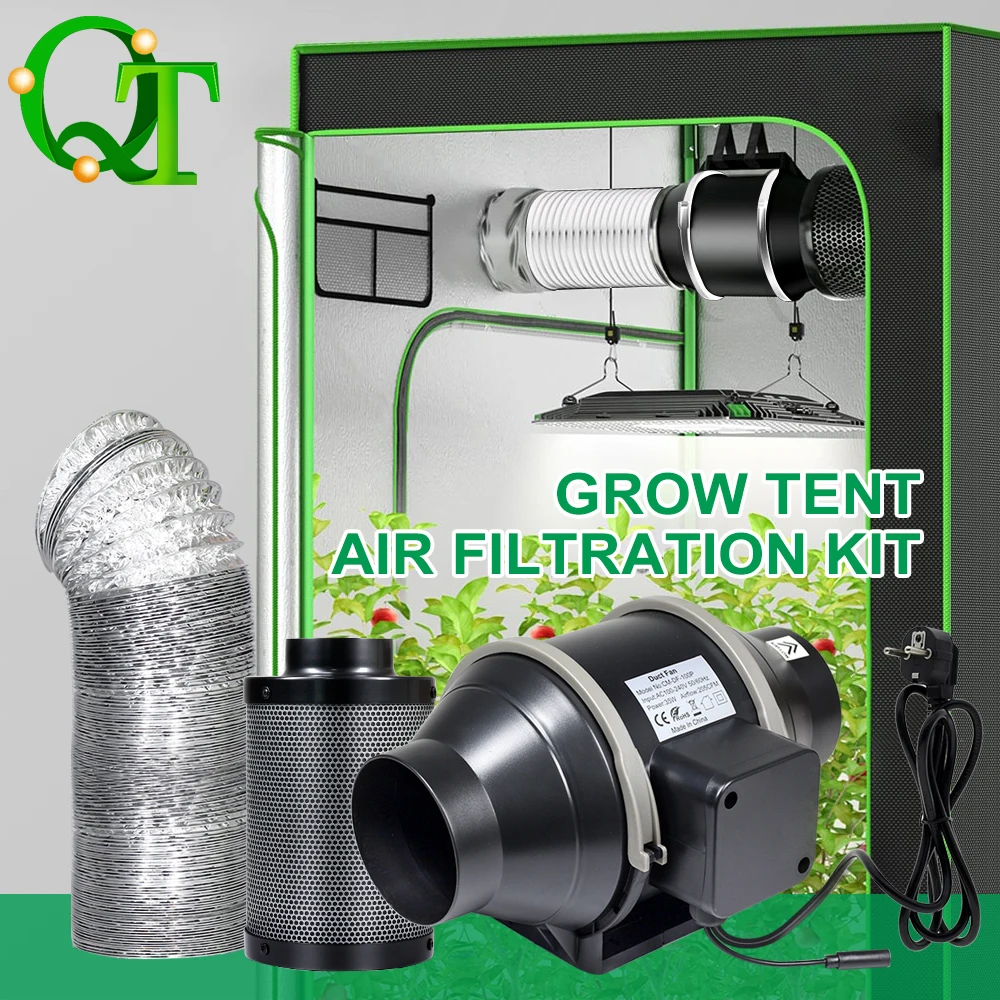 kit-de-purificacao-de-ar-para-cultivo-indoor-com-ventilador-ec-de-4-6-e-8-polegadas-velocidade-ajustavel-filtro-de-carvao-ativado
