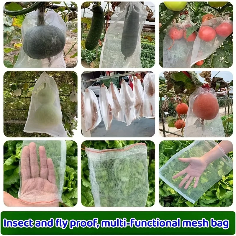 Meat Mesh Bag, Nylon Insect Bag, Fly Dried Ham Fruit Fly Bird Bag, Insect and Bird Proof Gauze Mesh Bag, Strawberry Bagging