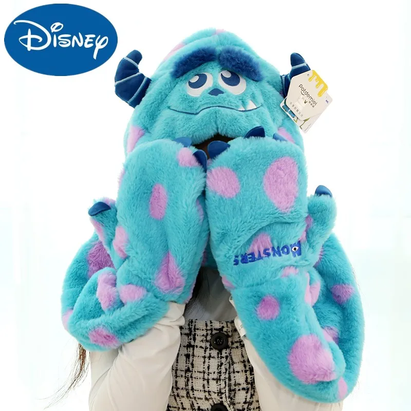 

Original Disney Monsters University Sullivan Plush Toys Plush Hat Scarf Gloves Three-in-one Doll Soft Stuffed Animals Warm Gifts