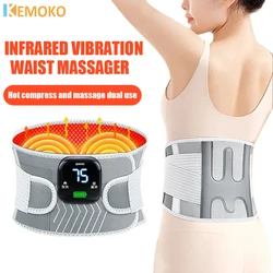 Electric Heating Belt Waist Vibration Massager Hot Compress Brace Therapy Physiotherapy Lumbar Back Support Brace Pain Relief