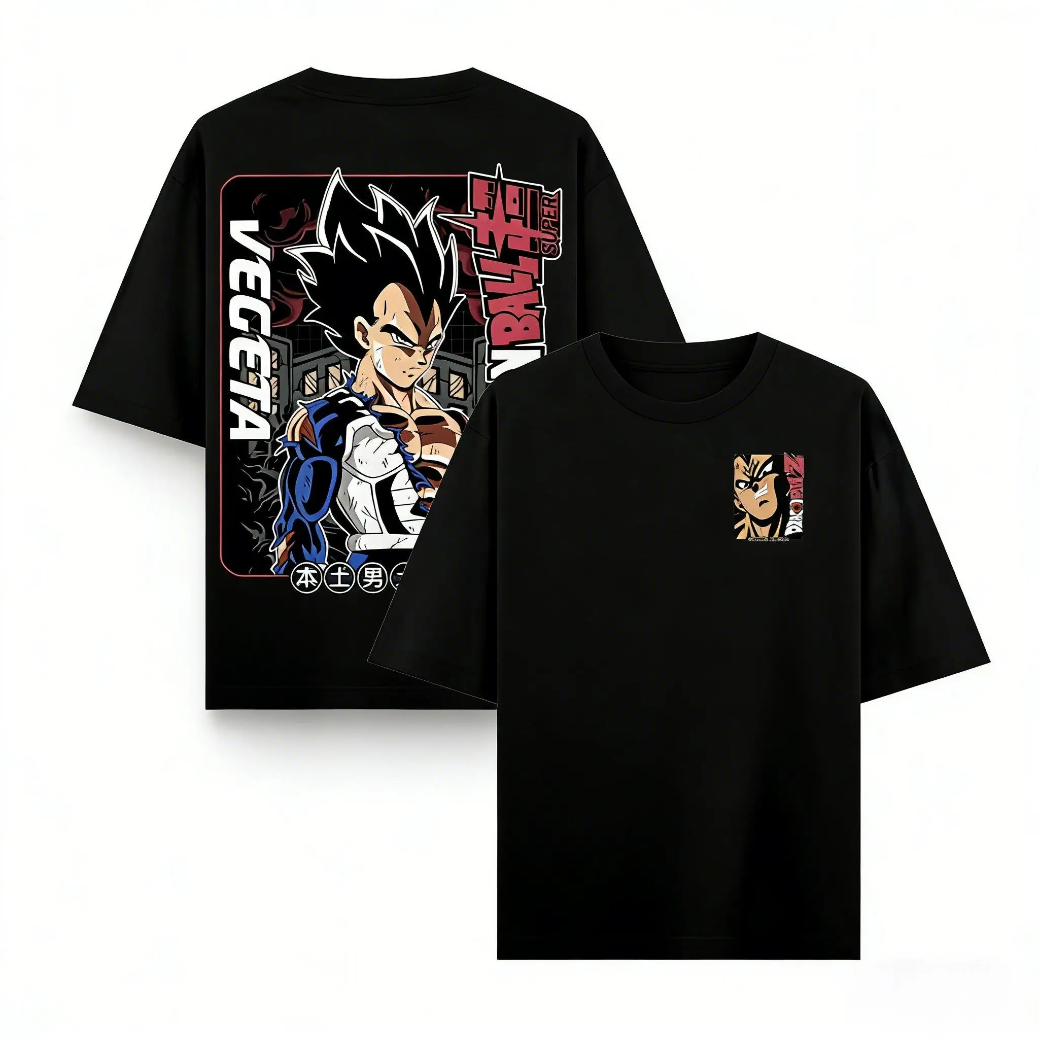 

Футболка с аниме-графикой Dragon Ball Vegeta, мужская и женская, хлопковая, с коротким рукавом, уличная одежда, оверсайз, повседневные топы, новинка лета 2026, Y2K