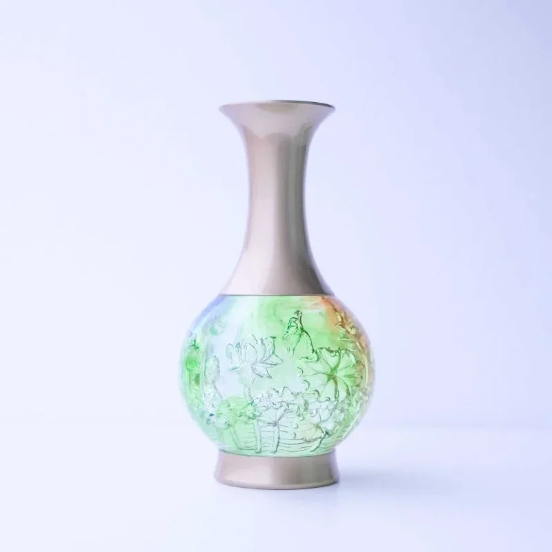 Lotus inner carving vase, ornament gift giving, handicraft home ornament, moral ornament
