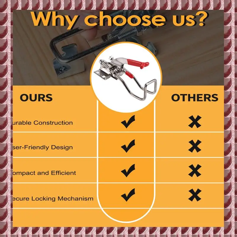 

A95G Buckle Lock 304 Stainless Steel T Handle Quick Fixture Adjustable Clamp Box Buckle Horizontal Fixture Door Bolt Clamp