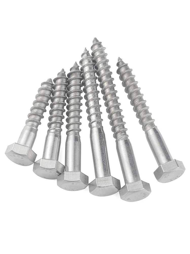 M6 M8 M10 M12 304/316 Edelstahl Sechskantkopf selbstschneidende Holzschrauben Verzögerungsschrauben Länge 25 mm ~ 200 mm