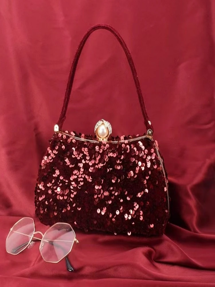 

New Cross-Border iny Sequin Evening Bag Ladies Handbag Diamond-Embedded Single oulder Bag Women's Satchel Crossbody Bag