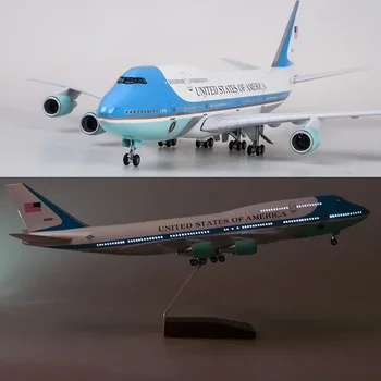 47cm 1/150 scale airplane model toys B747 Air Force One aircraft model with light and wheels landing gears plane toy home decor