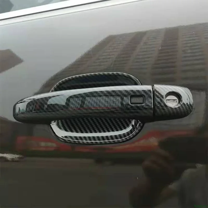 New Carbon Fiber Chrome Car Door Handle Bowl Cover Sticker for Audi A3 2008-2012 Styling Accessories