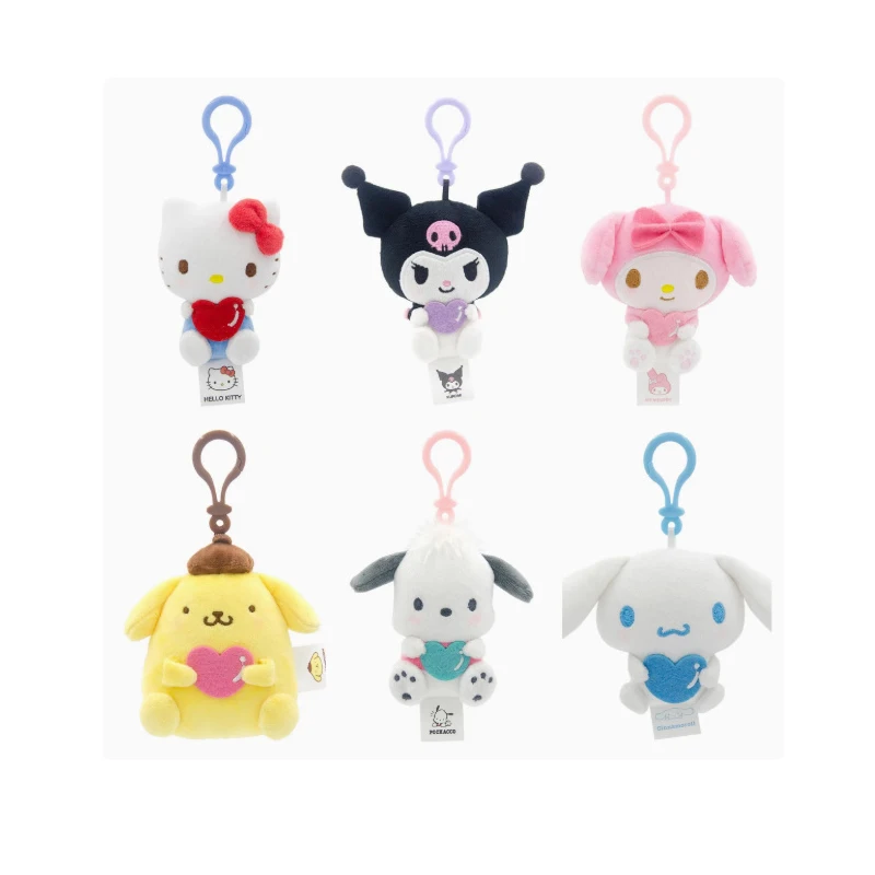 Cute Anime Love Kuromi HelloKitty Peripheral Doll Backpack Pendant Cute Japanese Girl MyMelody Cinnamoroll Keychain Pendant Gift