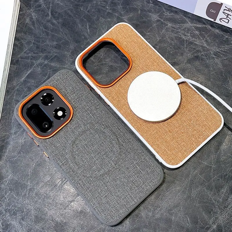 Etui na OnePlus 15 Luksusowe, z tkaniny PU, magnetyczne, z obsługą bezprzewodowego ładowania, ochronne etui na tył telefonu OnePlus 15 15R 13 13R — zdjęcie produktu 5